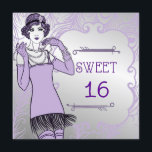 16th party för ryta sötsak för 20-talklaffflicka inbjudningar<br><div class="desc">För en rolig retro-themed födelsedagsfest sweet16! Alla standardtext kan fullständigt skräddarsy med dina egna wordings, och du kan också ändra typsnitt, storleksanpassar & färgar av texten. Använd personifiera det alternativ att ändra texten endast. För mer omfattande ändringar och däribland att ändra stilsorten, använder stilsortsfärg, stilsortsformatet eller textplaceringen, "skräddarsy den" alternativ....</div>