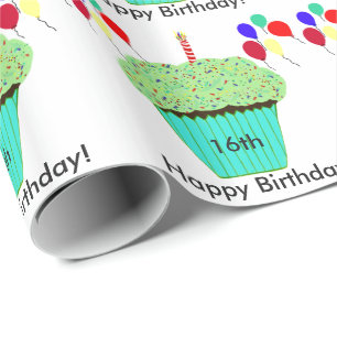 16th Skräddarsy gröna muffinballonger för Presentpapper