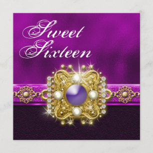 16th "sweet sixteen" födelsedagsfestlilor inbjudningar
