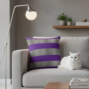 16x16 Kudd för Grå Soffa - Purpur Rand Kudde