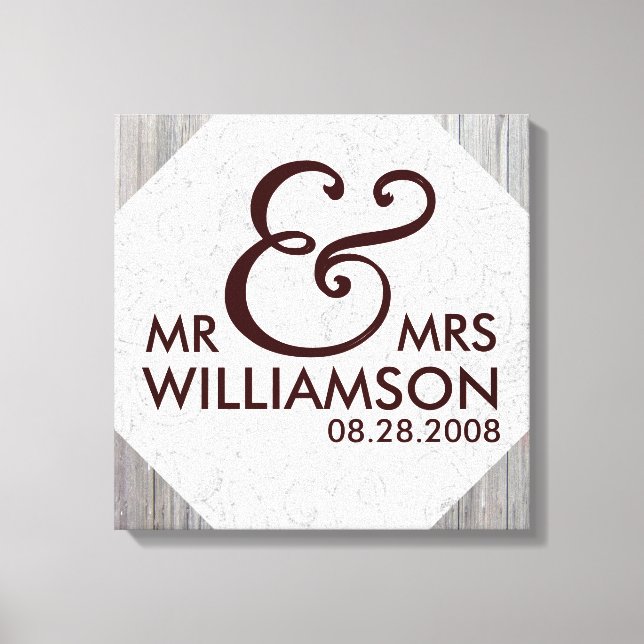 16x16 Land-träet, omformad till Canvas Bröllop Dat (Framsida)