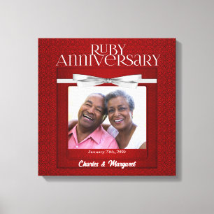 16x16 Ruby 60-årsjubiléet Photo Namn Canvastryck
