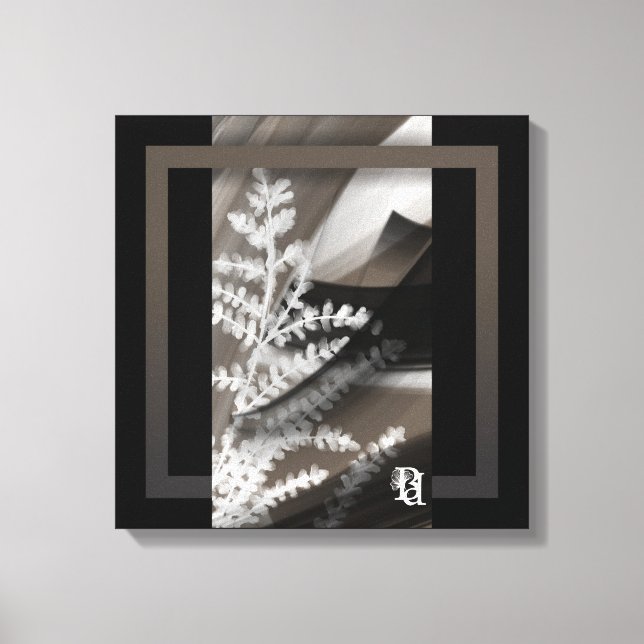 16x16" Terra’s Tender Whisper Abstract Brown Flowe Canvastryck (Framsida)