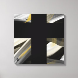 16x16" Trend Abstract Art Canvas Black White Gold
