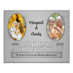 16x20 60th Diamond Annivsersary Collage Fototryck