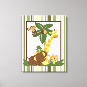 16x20 Canvas Art Nursery Skriv ut Jungle Spädbarn