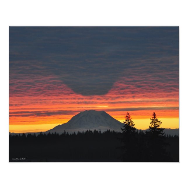 16X20 Mount Rainier och dess skugga Fototryck (Framsidan)