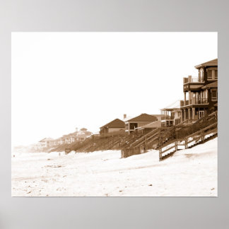 16x20 Sephia-utskrift av Florida Beach Poster