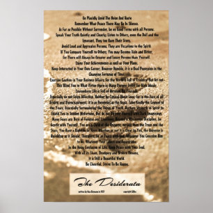 16x24 Desiderata-Dikt med Sandy Footprint Poster