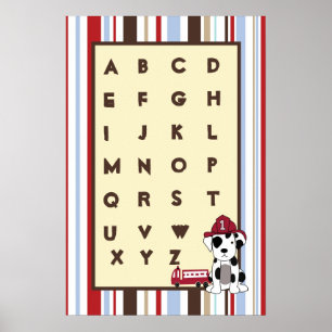 16x24 Nursery Art ABC Chart Nojo Jungle Tales Poster