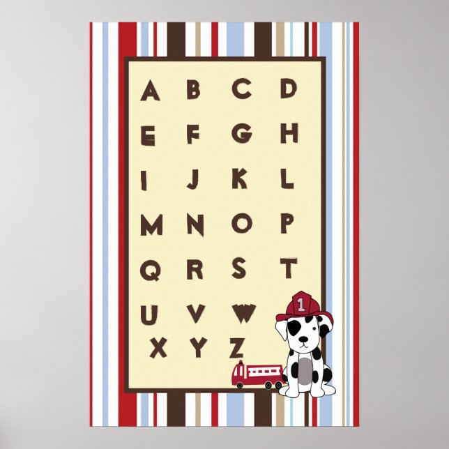 16x24 Nursery Art ABC Chart Nojo Jungle Tales Poster (Framsidan)