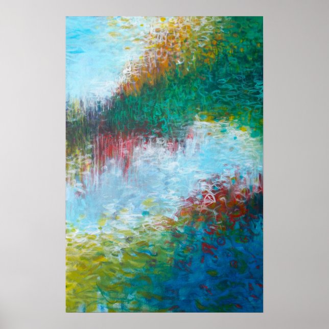 16x24 Triptych Part 3 Abstrakt Painting Art Print Poster (Framsidan)