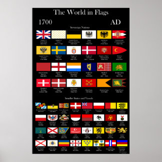 1700 AD Flaggor i världen Poster