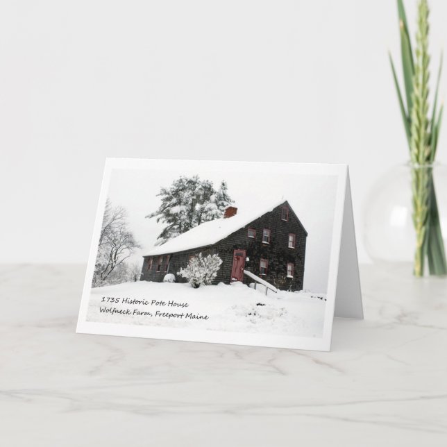1700 Saltbox Notecard Kort (Framsida)