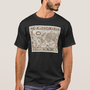 1700-TALETS ANTIQUE WORLD MAP HISTORY GEOGRAPHY E T SHIRT