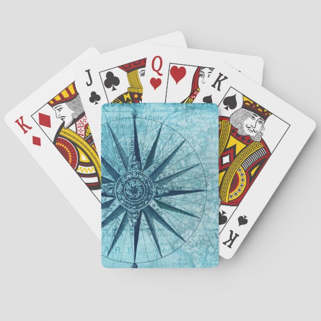 1700-talets Compass Ro-betalkort Casinokort (Baksidan)