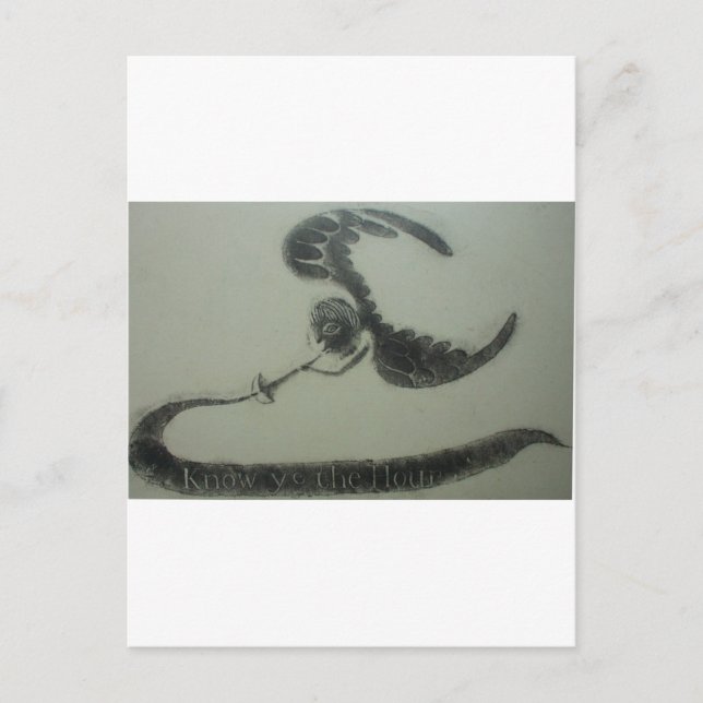 1700-talets dödsängel Amerikansk grav skräpformgiv Vykort (Framsida)