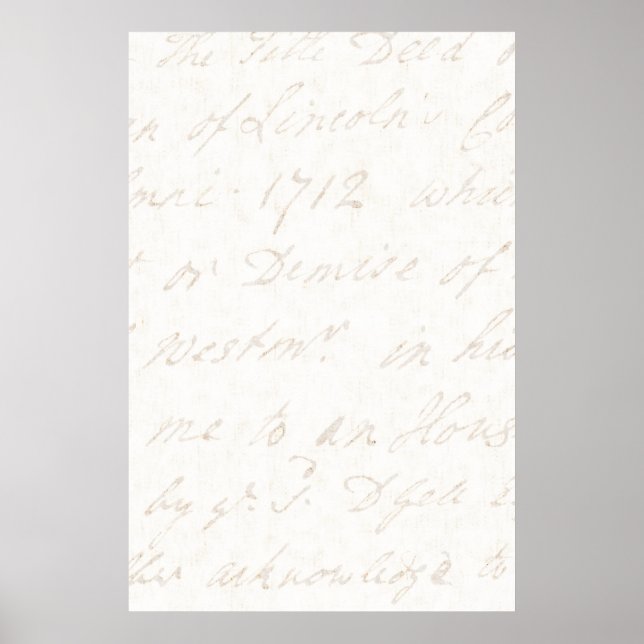 1700-talets Vintage - Papper i engelska Script Ivo Poster (Framsidan)