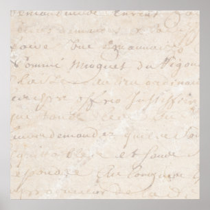 1700s Fransk  Retro Script Parchment Papper för Vi Poster