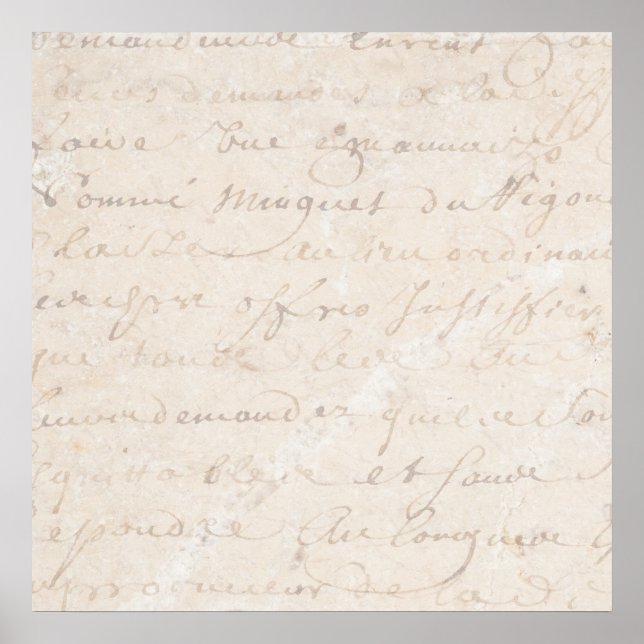 1700s Fransk  Retro Script Parchment Papper för Vi Poster (Framsidan)