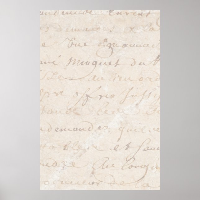 1700s Fransk  Retro Script Parchment Papper för Vi Poster (Framsidan)
