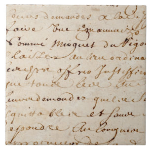 1700svintagefransk skrivar GrungeParchmentpapper Kakelplatta
