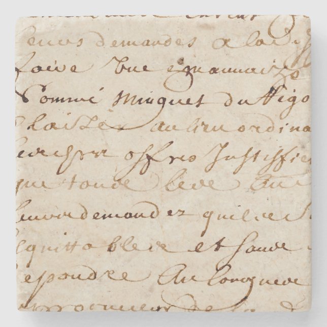 1700svintagefransk skrivar GrungeParchmentpapper Stenunderlägg (Framsidan)