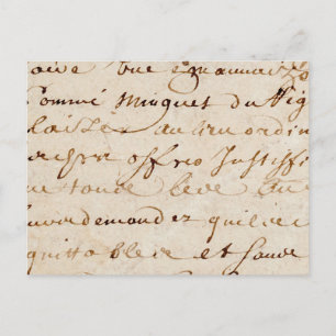 1700svintagefransk skrivar GrungeParchmentpapper Vykort