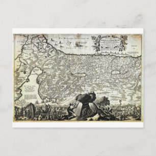 1702 Visscher Stoopendaal Karta i Israel Palestina Vykort