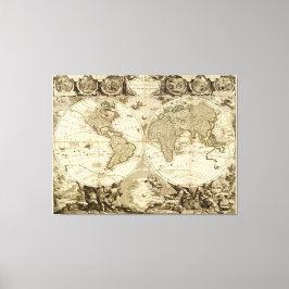 1708 Världskarta av Jean Baptiste Nolin Canvastryck