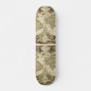 1708 Världskarta av Jean Baptiste Nolin Mini Skateboard Bräda 18,5 Cm