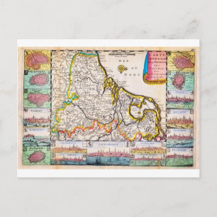 1710 De La Feuille Karta i Nederländerna, Belgien Vykort