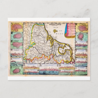 1710 De La Feuille Karta i Nederländerna, Belgien Vykort