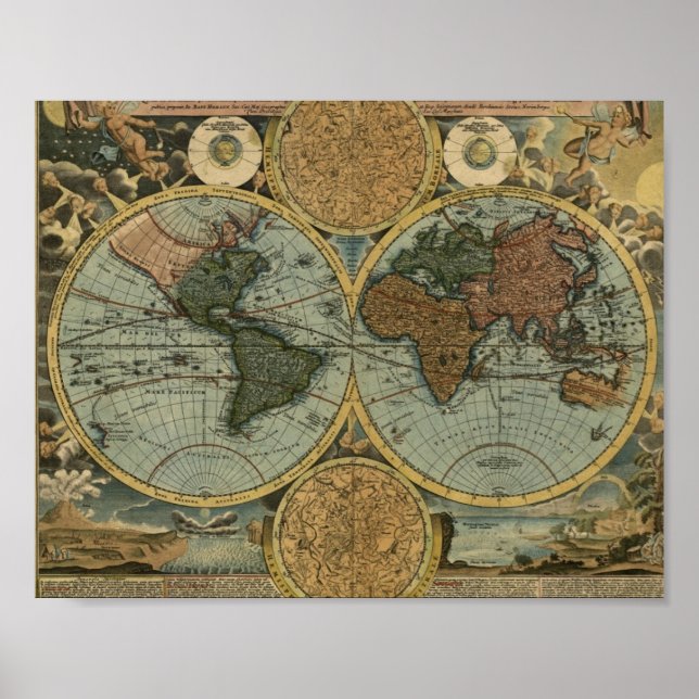 1716 Homann Old World Map Poster (Framsidan)