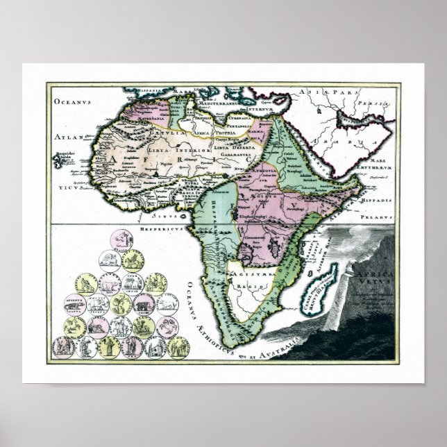 1720 Afrika Vetus Karta Poster (Framsidan)