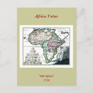 1720 Afrika Vetus Karta Vykort