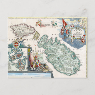 1720 Malta Karta Vykort