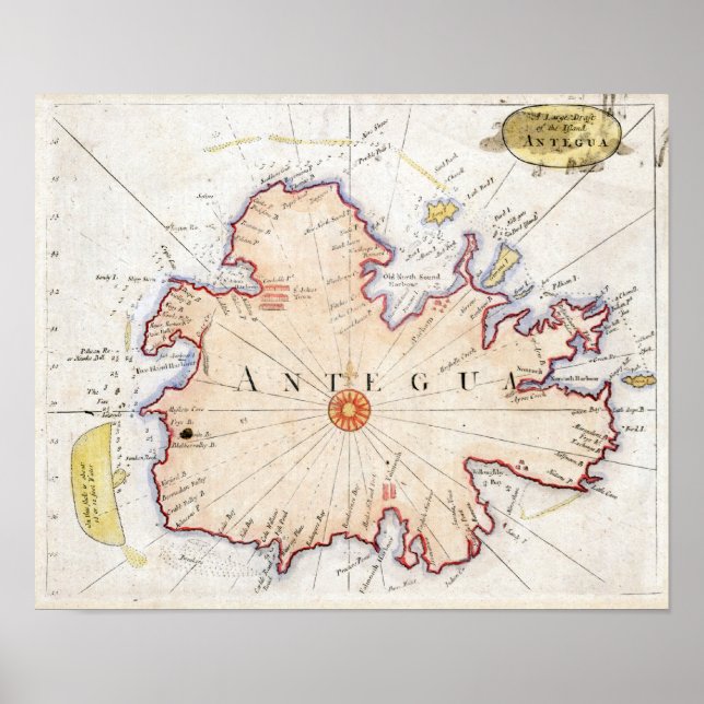 1721 Antigua Karta Poster (Framsidan)