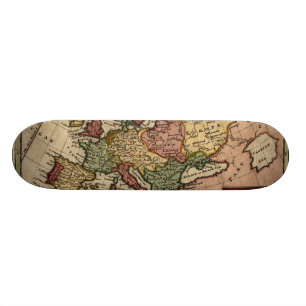 1721 Karta över Europa Skateboard Bräda 20,5 Cm