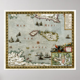 1723 Malta Karta Poster