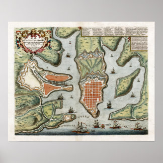 1725 Malta Karta Poster