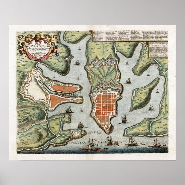 1725 Malta Karta Poster (Framsidan)