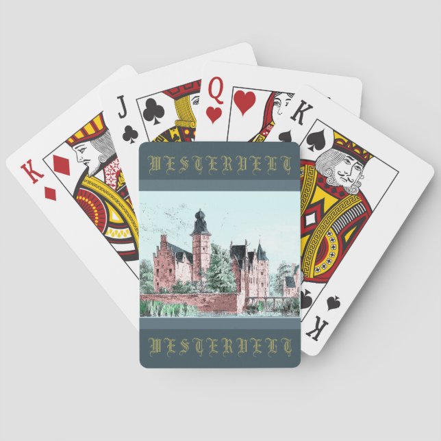 1729 A. de Haen Dutch Kasteel WESTERVELT Casinokort (Baksidan)