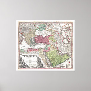 1730 Karta i Turkiet (ottomanska riket) Canvastryck
