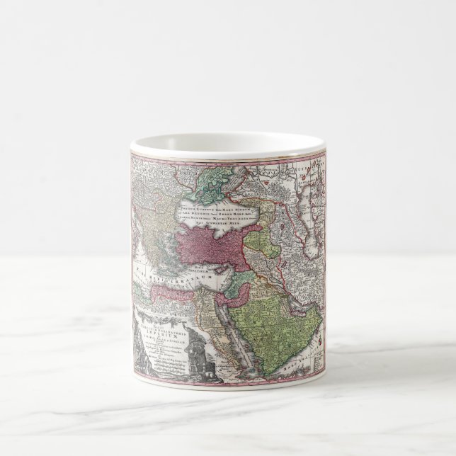 1730 Karta i Turkiet (ottomanska riket) Kaffemugg (Center)
