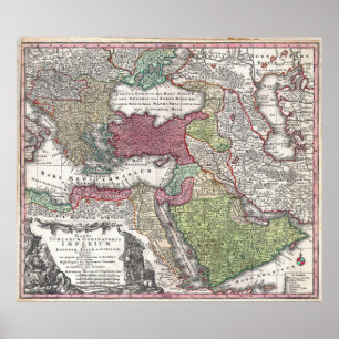 1730 Karta i Turkiet (ottomanska riket) Poster