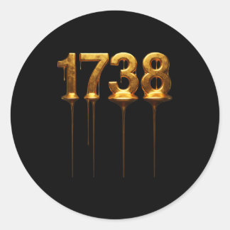 1738 Drip Golden Numbers Runt Klistermärke