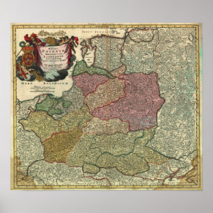 1739 Karta i Polen Poster