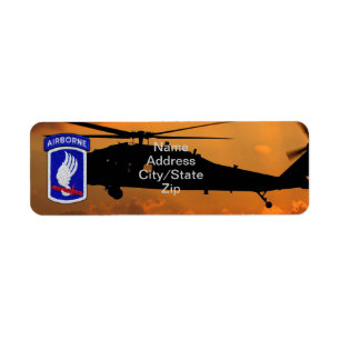 173:e ABN Airborne Brigade himlar-soldaten Returadress Etikett