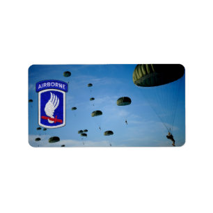 173:e ABN BDE Airborne Brigade Himlar Soldiers Vet Adressetikett